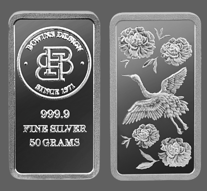50 g Bullion Silver Bar - Crane